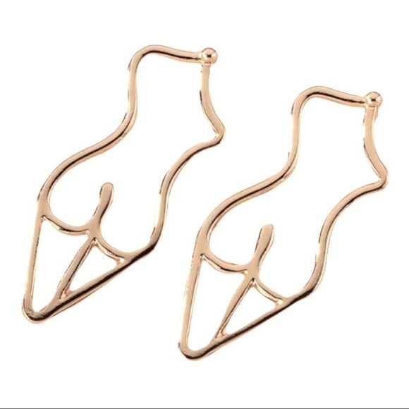 ABSTRACT female body outline stud earrings - Picture 2 of 3